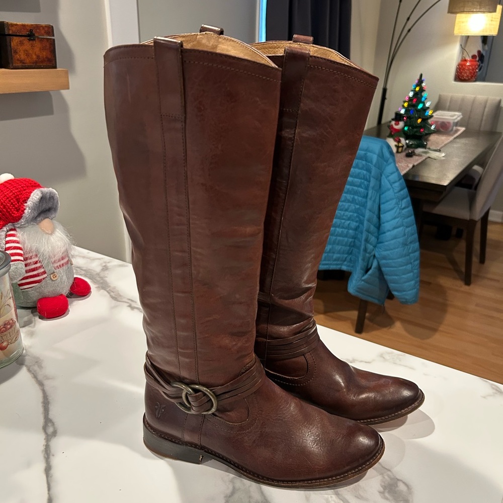 Frye Dark Brown Tall Riding style Boots